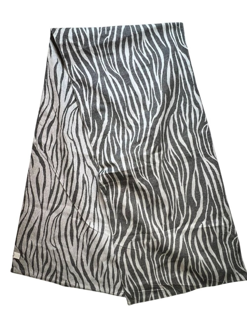 Diane Von Furstenberg Zebra Print Reversible Table Runner Gray White Classic